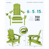 Serwall Folding Adirondack Chair Set Of 6 Reclining Adirondack Chair With Cup Holder Adjustable Adirondack Chair With 3 Reclin