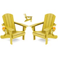 Serwall Folding Adirondack Chair Set Of 2 Reclining Adirondack Chair With Cup Holder Adjustable Adirondack Chair With 3 Reclin