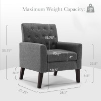 LUE BONA Upholstered Linen Accent Chair 18.5