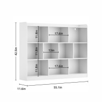 Diyart White Bookshelf Wood Bookcase With 3 Tier Open Shelves 10Cube Minimalist Storage Shelf For Living Room Bedroom 551