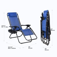 Nazhura Set Of 2 Relaxing Recliners Patio Chairs Adjustable Steel Mesh Zero Gravity Lounge Chair Beach Chairs With Pillow And Cu