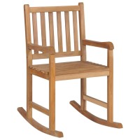 Vidaxl Indoor And Outdoor Rocking Chair - Solid Teak Wood With Weather Resistance - Includes Comfortable Taupe Cushion - Easy To Assemble