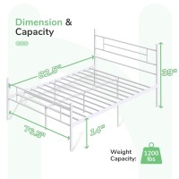 Novilla Metal King Size Bed Frame With Headboard And Footboard 14 Inch Platform Bed Frame With Storage No Box Spring Needed St