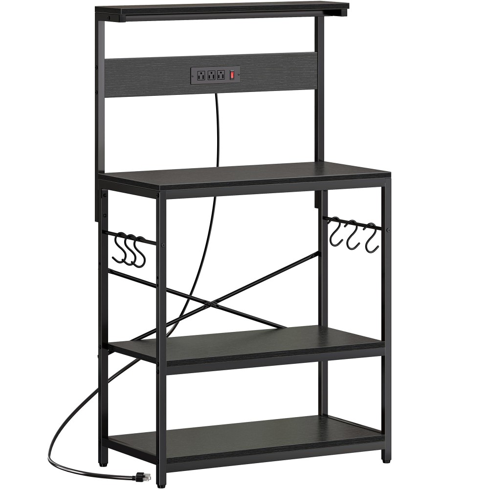 Superjare Bakers Rack With Power Outlets Microwave Stand 315 X 165 Inch Larger Desktop Kitchen Storage Rack With Adjustable