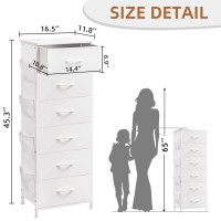 Somdot Tall Dresser For Bedroom With Side Pockets 6 Drawer Storage Organizer Chest Of Drawers With Fabric Bins For Closet Bedsi