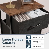 Somdot Tall Dresser For Bedroom With Side Pockets 6 Drawer Storage Organizer Chest Of Drawers With Fabric Bins For Closet Bedsi