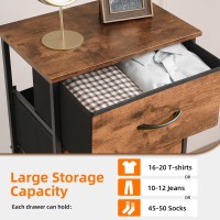 Somdot Tall Dresser For Bedroom With Side Pockets 6 Drawer Storage Organizer Chest Of Drawers With Fabric Bins For Closet Bedsi