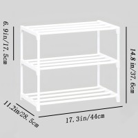 3Tier Small Shoe Rack Metal Stackable Kids Shoe Shelf Storage Zapateras Organizer Narrow Shoe Rack Sturdy For Closet Hallway E