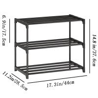 3Tier Small Shoe Rack Metal Stackable Kids Shoe Shelf Storage Zapateras Organizer Narrow Shoe Rack Sturdy For Closet Hallway E