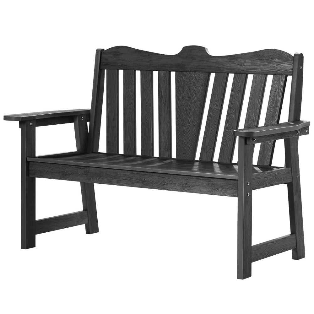 Onbrill Outdoor Bench 2Person Weatherproof Garden Bench With Wide Armrests And Backrest Allweather Patio Bench Will Not Rot