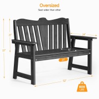 Onbrill Outdoor Bench 2Person Weatherproof Garden Bench With Wide Armrests And Backrest Allweather Patio Bench Will Not Rot