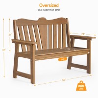 Onbrill Outdoor Bench 2Person Weatherproof Garden Bench With Wide Armrests And Backrest Allweather Patio Bench Will Not Rot