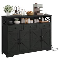 Befrases Farmhouse Buffet Cabinet With Drawers Open Shelf Sideboard Storage Cabinet Kitchen Hutch Pantry Wood Coffee Bar St