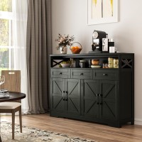 Befrases Farmhouse Buffet Cabinet With Drawers Open Shelf Sideboard Storage Cabinet Kitchen Hutch Pantry Wood Coffee Bar St