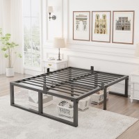 Yitong Angel 18 Inch Queen Bed Frame 3500 Lbs Heavy Duty Metal Platform Steel Slats Supportno Box Spring Needednoise Freenon