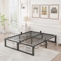 Yitong Angel California King Bed Frame 14 Inch High 3500 Lbs Metal Platform Mattress Foundation With Steel Slat Supportno Box