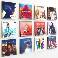 Upsimples 12 Pack Vinyl Record Wall Mount Shelves 12 Vinyl Holder For Album Record Storage Display Clear Acrylic Floating