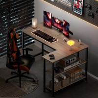 Woodynlux L Shaped Computer Desk 43 Inch Home Office Desk With Shelf Gaming Desk Corner Table For Work Writing And Study Sp