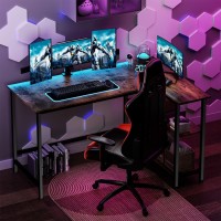 Woodynlux L Shaped Desk 43 Inch Gaming Desk Computer Corner Desk Home Office Writing Desk With Shelf Spacesaving Workstati