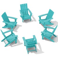 Serwall Modern Adirondack Chair Set Of 6 Folding Adirondack Chair Hdpe Outdoor Adirondack Chair For Outdoor Aruba