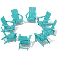 Serwall Modern Adirondack Chair Set Of 8 Folding Adirondack Chair With Curved Backrest Hdpe Hdpe Adirondack Chair Aruba