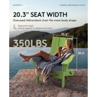 Serwall Modern Adirondack Chair Set Of 8 Folding Adirondack Chair With Curved Backrest Hdpe Hdpe Adirondack Chair Green