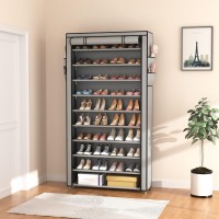 Rojasop Shoe Rack With Covers Stackable 10 Tier Tall Shoe Shelf Storage 5055 Pairs Shoes And Boots Large Capacity Vertical Sho