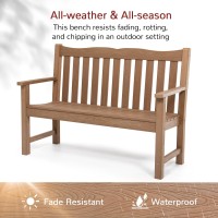 Outdoor Bench 2Person Poly Lumber Garden Bench Allweather Outside Bench With 800 Lbs Weight Capacity Never Rot Or Fade Loo