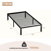 Dumos Bed Frame Twin Size Metal Platform Bed Frame Mattress Foundation With Steel Slat Support No Box Spring Needed Storage