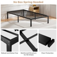 Dumos Bed Frame Twin Size Metal Platform Bed Frame Mattress Foundation With Steel Slat Support No Box Spring Needed Storage