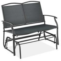 Best Choice Products 2Person Outdoor Patio Swing Glider Steel Bench Loveseat Rocker For Deck Porch Wtextilene Fabric Steel F