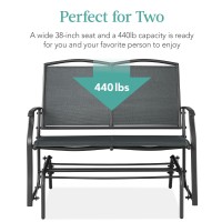 Best Choice Products 2Person Outdoor Patio Swing Glider Steel Bench Loveseat Rocker For Deck Porch Wtextilene Fabric Steel F