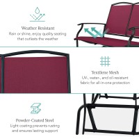 Best Choice Products 2Person Outdoor Patio Swing Glider Steel Bench Loveseat Rocker For Deck Porch Wtextilene Fabric Steel F