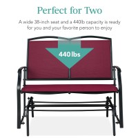 Best Choice Products 2Person Outdoor Patio Swing Glider Steel Bench Loveseat Rocker For Deck Porch Wtextilene Fabric Steel F