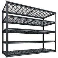 Reibii 78 H Garage Shelving 3000Lbs Heavy Duty Garage Storage Shelves Adjustable 5 Tier Metal Shelving Unit For Storage Rack S