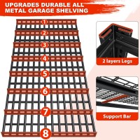 Reibii 78 H Garage Shelving 3000Lbs Heavy Duty Garage Storage Shelves Adjustable 5 Tier Metal Shelving Unit For Storage Rack S