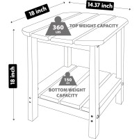 Lzrs Double Adirondack Side Table Outdoor Side Tables End Tables For Patio Backyard Pool Indoor Companion Easy Maintenance