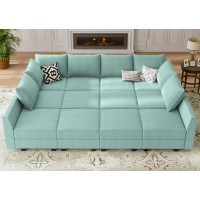 Honbay Convertible Sleeper Sectional Sofa Bed Modular Sofa With Storage Seat Reversible Sectional Sleeper Sofa Set With Modular