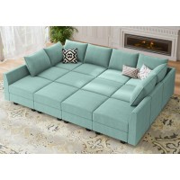 Honbay Convertible Sleeper Sectional Sofa Bed Modular Sofa With Storage Seat Reversible Sectional Sleeper Sofa Set With Modular