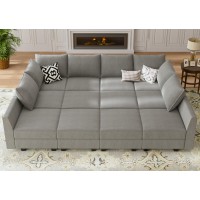 Honbay Modular Sleeper Sectional Sofa Modular Couch With Storage Seat Reversible Sectional Sleeper Sofa With Modular Sectional C