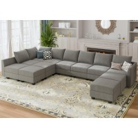 Honbay Modular Sleeper Sectional Sofa Modular Couch With Storage Seat Reversible Sectional Sleeper Sofa With Modular Sectional C