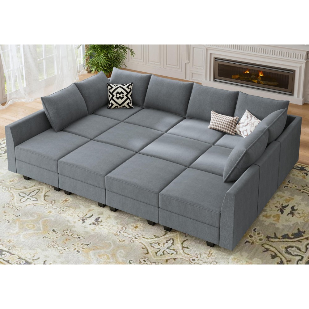 Honbay Convertible Sleeper Sectional Sofa Bed Modular Sofa With Storage Seat Reversible Sectional Sleeper Sofa Set With Modular