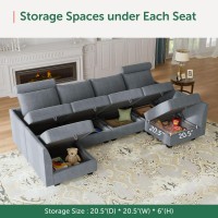 Honbay Convertible Sleeper Sectional Sofa Bed Modular Sofa With Storage Seat Reversible Sectional Sleeper Sofa Set With Modular