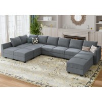 Honbay Convertible Sleeper Sectional Sofa Bed Modular Sofa With Storage Seat Reversible Sectional Sleeper Sofa Set With Modular