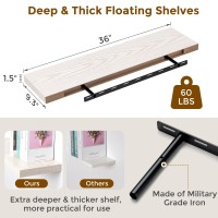 36X93 Floating Shelves 93 Inch Deep Floating Shelf Rustic Wall Shelf 36 Inch Long Large Display Shelf For Books Deep S