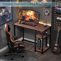 Sinpaid Computer Desk 47 Inches With 2Tier Shelves Sturdy Home Office Desk With Large Storage Space Modern Gaming Desk Study Wr