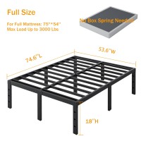 Shland Full Size Bed Frame 18 Inch Heavy Duty Metal Platform Bed Frame No Box Spring Needed Mattress Foundation Storage Space