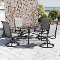 Vonzoy Patio Swivel Chairs Set Of 6 Outdoor Dining Chairs With High Back Allweather Swivel Rocker Chair For Lawn Porch Or Ga