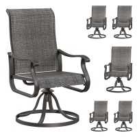 Vonzoy Patio Swivel Chairs Set Of 6 Outdoor Dining Chairs With High Back Allweather Swivel Rocker Chair For Lawn Porch Or Ga