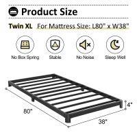 Yicensen 4 Inch Low Twin Xl Bed Frames No Box Spring Needed Heavy Duty Xl Twin Metal Platform Bed Frame With Rounded Corner Leg